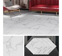 Livelynine 16 Losetas Suelo Vinilo Autoadhesivo para Cocina Suelos de Vinilo Adhesivos para Suelos Habitación Suelo Vinilos Autoadhesivo Baño Linoleo Blanco Gris Losetas 30x30cm