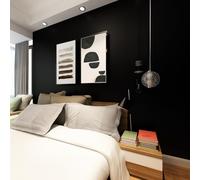 Livelynine 40CMX500CM Vinilos Para Muebles Negro Mate Papel Pintado Autoadhesivo Pared Papel Adhesivo Para Muebles Dormitorio la Cocina Puertas de Armario Habitacion Vinilo Adhesivo Negro Antihumedad