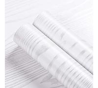 Livelynine 40CMX5M Papel Adhesivo Para Muebles Madera Blanco Vinilo Cocina Muebles Blanco Vinilos Para Puertas de Madera Interior Papel Vinilo Adhesivo Encimera de Cocina Blanca Autoadhesivo