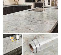 Livelynine 5M X 60 CM Ancho Papel Pintado Autoadhesivo Vinilo Marmol Para Encimera de Cocina Baños Mueble Mesa