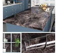 Livelynine 5M X 60 CM Ancho Vinilo Marmol Cocina Vinilo Adhesivo Para Encimera de Cocina Vinilos Laminada Rollo Papel Pintado Marmol Encimera Baño Mesa Escritorio Autoadhesivo
