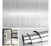 Livelynine 90CM Grande Vinilos Acero Inoxidable Vinilos Para Neveras Cocina | 5Mx90CM Vinilos Acero Inoxidable Vinilo Frigorifico Vinilo Lavavajillas Electrodomesticos Encimera Cocina Resistente
