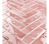 Livelynine Azulejos Adhesivos Cocina Rosa Chevron Baldosas Adhesivas Pared 3D 30x30CM Azulejos Adhesivos Baño Rosa Viejo Lavable Vinilo Adhesivo Cocina Azulejo Vinilo Adhesivo Pared Baño, 4 Losetas