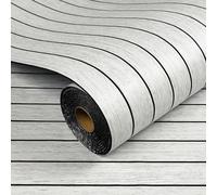 Livelynine Grueso Papel Pintado Autoadhesivo Pared Listones Madera Blanco Efecto 3D 60CMx3M Papel de Pared Adhesivo Salon Habitación Pasillo Revestimiento de Paredes Madera Claro Oficina Interiores