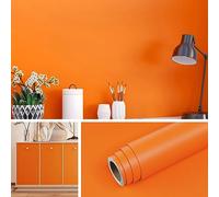 Livelynine Papel Adhesivo para Mueble Naranja Mate 40CMx5M Lavable Papel Pintado Autoadhesivo Pared Liso Dormitorio Salon Papel Pared Infantil Naranja Vinilo Adhesivo Naranja Rollo Vinilo Autoadhesivo