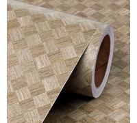 Livelynine Papel Adhesivo para Muebles Beige Marron Papel Pintado Pared Dormitorio Salon 40CMx10M Papel de Pared de Habitación Beige Vinilo Adhesivo Pared Baño Papel Pintado Beige Marrón Aspecto Lino