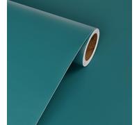 Livelynine Papel Adhesivo para Muebles Verde Azulado Mate 40CMx5M Vinilo Adhesivo Muebles Cocina Azul Turquesa Liso Impermeable Papel Pintado Pared Dormitorio Verde Azulado Papeles Tapiz Autoadhesivo