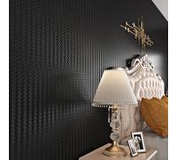 Livelynine Papel Adhesivo Pared Negro con Textura Papel Pintado Autoadhesivo Pared Textura de Lino 40CMx10M Vinilo Adhesivo Pared Dormitorio Baño Oscuro Papel Vinilo Adhesivo Muebles Negro Armario