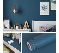 Livelynine Papel de contacto azul de 15.8 x 591 pulgadas, papel tapiz autoadhesivo para baño, impermeable, decorativo, para gabinete de cocina, rollo de papel pintado prepegado, habitación de los