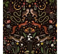 Livelynine Papel Pintado Autoadhesivo Dibujos Animales Bosque Negro Papel Pintado Pared Dormitorio Oscuro Bosque Naturaleza Búho Lechuza Vinilo Adhesivo Muebles Armario Damasco Champiñones 44.5CMx2M