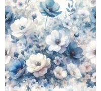 Livelynine Papel Pintado Autoadhesivo Flores Azules y Blanco Vinilo Adhesivo Muebles Floral Romantico Armario Papel Pared Autoadhesivo Dormitorio Salon Baño Florecitas Blanco Azules Art Deco 44.5CMx2M
