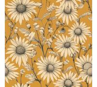 Livelynine Papel Pintado Autoadhesivo Flores Vintage Amarillo Mostaza Papel Pintado Pared Dormitorio Salon Vinilo Adhesivo Muebles Floral Amarillo Armario Boho Vinilos Adhesivos Pared Baño 44.5CMx2M