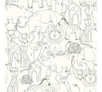 Livelynine Papel Pintado Autoadhesivo Infantil Animales Papel Pintado Pared Dormitorio Beige Infantil Niño Niña Vinilo Adhesivo Muebles Infantiles Armarios Neutro Beige Crema Zoológico 44.5CMx2M