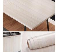 Livelynine Papel Pintado Autoadhesivo Madera Natural 40CMx10M PVC Rollo Vinilo Autoadhesivo Papel Armario Puerta Vinilo Adhesivo Cocina Pared Autoadhesivos Pared Baño Comedor Pasillo Dormitorio