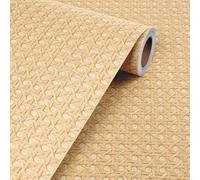 Livelynine Papel Pintado Autoadhesivo Pared Marron Claro Efecto Ratan 40CMx10M Papel Pared Autoadhesivo Dormitorio Salon Marrón Claro Liso Vinilo Adhesivo Muebles Cocina Papeles para Forrar Muebles