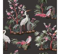 Livelynine Papel Pintado Autoadhesivo Pared Verde Hojas Tropicales y Pajaros 44.5CMx7M Papel Adhesivo para Muebles Flores Rosa Papeles Pared Autoadhesivo Floral Pajaros Hojas Largas Vinilos Adhesivos