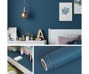 Livelynine Papel Pintado Azul Oscuro Papel Pintado Autoadhesivo Pared Dormitorio Vintage Papel Adhesivo Para Muebles Infantil Habitacion Salón Papel Paredes Decoración Papel Tapiz Paredes 40CMX200CM