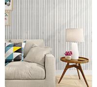 Livelynine Papel Pintado Madera 3D Papeles Pintados Pared Dormitorio Listones Madera Blanco Papel Pared Autoadhesivo Efecto Paneles de Madero Habitacion Salon Vinilo Adhesivo Muebles Maderas 40CMx2M