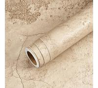 Livelynine Papel Pintado Pared Autoadhesivo Efecto Hormigón Beige 40CMx10M Papel de Pared Habitacion Vinilo Adhesivo Pared Dormitorio Estilo Industrial Papel Adhesivo para Muebles Cemento Beige