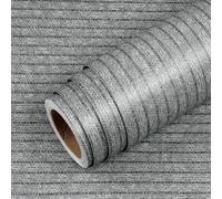 Livelynine Papel Pintado Pared Dormitorio Gris Efecto Tela 40CMx5M Papel Pared Autoadhesivo Salon Baño Papel Vinilo Adhesivo Muebles Gris Efecto Lino Papel Adhesivo Muebles Mesas Puertas de Armario