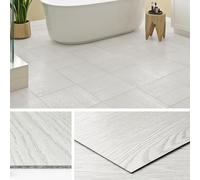 Livelynine Suelo Vinilico Autoadhesivo Blanco Efecto Madera 30x30CM Vinilo Suelo Cocina 32-Baldosas Adhesivas Suelo Madera Claro Suelo Vinilo Autoadhesivo Baño Suelo Laminado Madera para Habitación