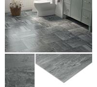 Livelynine Suelo Vinilo Autoadhesivo Gris Oscuro Suelo Vinilico Autoadhesivo Cocina Baldosas Adhesivas Suelo Efecto Madera Vieja Gris 30x30CM 32-Baldosas Vinilo Suelo Baño Vinilo para Suelo Habitación