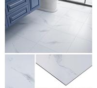 Livelynine Suelo Vinilo Autoadhesivo Marmol Blanco Vinilo Adhesivo Suelo Baño Impermeable Baldosas Adhesivas Suelos Cocina 30x30CM Vinilico para Suelos de Habitación Salon Mármol Gris Claro 4 Baldosas