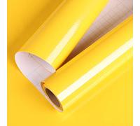 Livelynine Vinilo Adhesivo Amarillo Brillo 40CMx10M Impermeable Papel Pintado Autoadhesivo Amarillo Brillante Rollo Vinilo Autoadhesivo Infantil Armarios Escritorio Papel Adhesivo para Muebles Cocina