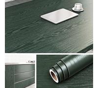 Livelynine Vinilo Adhesivo Muebles Madera Verde 40CMx10M Lavable Vinilo Encimera Cocina Madera Papel Adhesivo para Muebles de Cocina Armario Mesas Papel Pintado Madera Autoadhesivo Pared Dormitorio