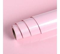 Livelynine Vinilo Adhesivo Rosa Pastel 40CMx5M Papel Vinilo Adhesivo Muebles Rosa Claro Papel Adhesivo para Muebles Infantil Niña Dormitorio Armarios Escritorio Papel Pintado Autoadhesivo Rosa Brillo