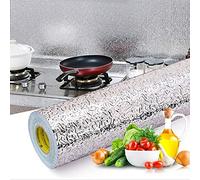 Livelynine Vinilo Antisalpicaduras Cocina Protector Pared Vitroceramica Vinilo Aluminio Adhesivo Para Cocina Protector Mueble Fregadero Vinilos Adhesivo Cocine Vinilos Resistentes al Calor 40CMX2M