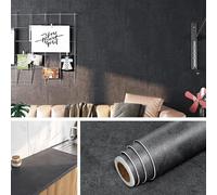 Livelynine Vinilo Encimera Cocina Negro 40CMx10M Vinilo Adhesivo Cocina Encimera Cemento Antracita Papel Pintado Pared Autoadhesivo Negro Habitacion Dormitorio Salon Papel Vinilo Adhesivo Muebles