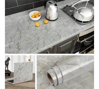 Livelynine Vinilos Para Muebles Decorativos 40CMX10M Papel Adhesivo Para Muebles Marmol Azul Verde Rollo Vinilo Adhesivo Para Encimera de Cocina Vinilos Para Baños Mesas Encimeras de Cocina Muebles