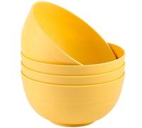 LIVELYPET Juego de 4 cuencos irrompibles para cereales, ensaladeras de plástico, aptas para lavavajillas y microondas, cuencos ligeros y reutilizables para sopa de fideos de arroz, aperitivos