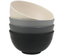 LIVELYPET Juego de 4 cuencos irrompibles para cereales, ensaladeras de plástico, aptas para lavavajillas y microondas, cuencos ligeros y reutilizables para sopa de fideos de arroz, aperitivos