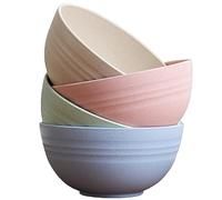 LIVELYPET Juego de 4 cuencos irrompibles para cereales, ensaladeras de plástico, aptas para lavavajillas y microondas, cuencos ligeros y reutilizables para sopa de fideos de arroz, aperitivos