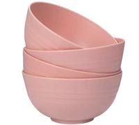 LIVELYPET Juego de 4 cuencos irrompibles para cereales, ensaladeras de plástico, aptas para lavavajillas y microondas, cuencos ligeros y reutilizables para sopa de fideos de arroz, aperitivos