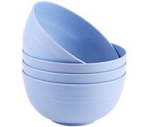 LIVELYPET Juego de 4 cuencos irrompibles para cereales, ensaladeras de plástico, aptas para lavavajillas y microondas, cuencos ligeros y reutilizables para sopa de fideos de arroz, aperitivos