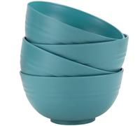 LIVELYPET Juego de 4 cuencos irrompibles para cereales, ensaladeras de plástico, aptas para lavavajillas y microondas, cuencos ligeros y reutilizables para sopa de fideos de arroz, aperitivos