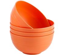 LIVELYPET Juego de 4 cuencos irrompibles para cereales, ensaladeras de plástico, aptas para lavavajillas y microondas, cuencos ligeros y reutilizables para sopa de fideos de arroz, aperitivos