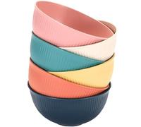 LIVELYPET Juego de 6 cuencos irrompibles para cereales, 24 oz, cuencos de ensalada de plástico, aptos para lavavajillas y microondas, cuencos ligeros y reutilizables para sopa de fideos de arroz