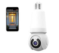 Livelyto 4MP Light Bulb Security Camera, 2.4G WiFi Wireless Night Vision Two-Way Audio Outdoor Light Bulb Camera, Wireless Outdoor Indoor Cameras with Night Vision, Easy to Install (1Pcs,64G)