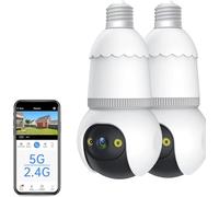 Livelyto Bulb Camera, Livelyto 4mp Light Bulb Security Camera, 5g&2.4ghz Wireless Outdoor Indoor, Remote Control, For Any Place with A Socket, As Easy To Install As Changing Light Bulbs (2pcs)