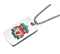 Liverpool FC - Colgante de acero inoxidable con placa de perro y cadena de bolas para hombre