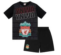 Liverpool FC - Pijama corto para niños, diseño oficial de fútbol, Texto negro, 10-11 años