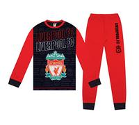 Liverpool FC - Pijama Largo Serigrafiado para niño - Producto Oficial - Rojo/Negro - Puños - 11-12 años
