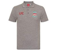 Liverpool FC - Polo Oficial para Hombre - con el Escudo del Club - Gris - Small