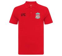 Liverpool FC - Polo Oficial para Hombre - con el Escudo del Club - Rojo - Medium