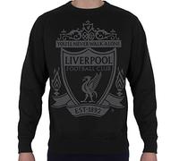 Liverpool FC - Sudadera Oficial para Hombre - con el Escudo del Club - Negro - Medium