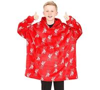 Liverpool Football Club - Sudadera con capucha de forro polar de lujo para niños, manta de forro polar de gran tamaño, color rojo, rosso, Talla única